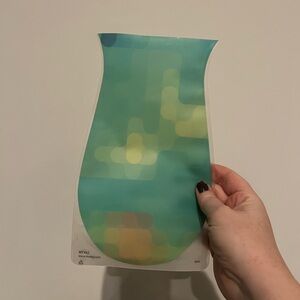 NWOT modgy expandable vase in blue green geometric pattern